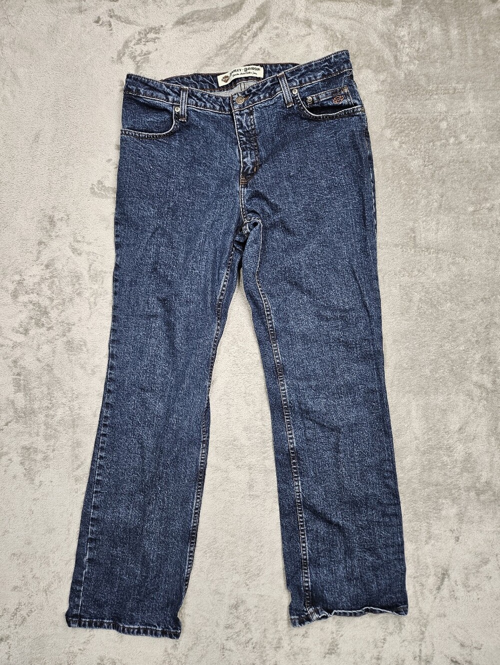 Harley-Davidson Women’s Bootcut Jeans Size 14 Blue Stretch Denim EUC